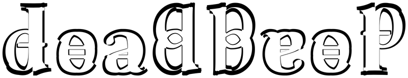 Ambigram for deadbeef in Linlibertine rz g
